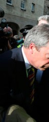 Nigel Farage flees barrage of abuse from Edinburgh protesters: UKIP Party leader takes shelter in police riot van as demonstrators chant 'Ukip scum off our streets'
