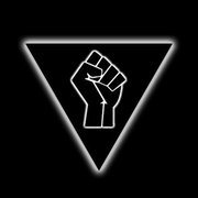 Black Triangle Fist Black with Silver Lining