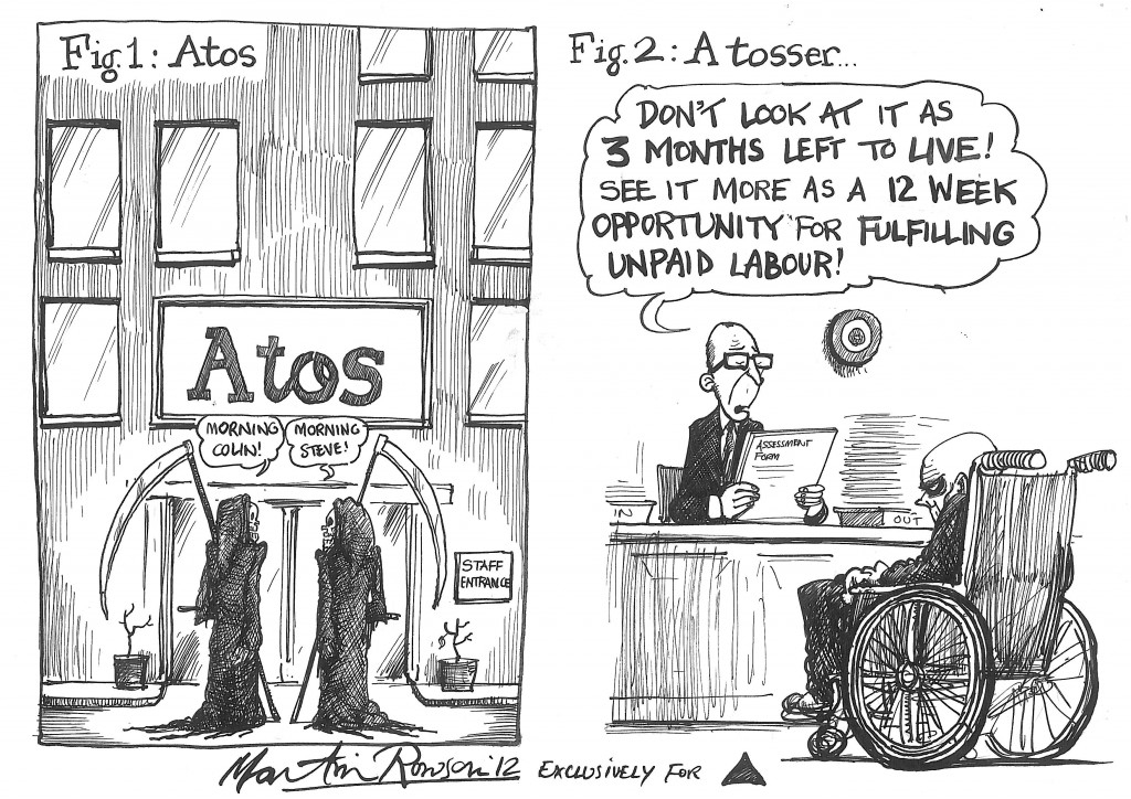 Cartoon by Martin Rowson for The Black Triangle Campaign