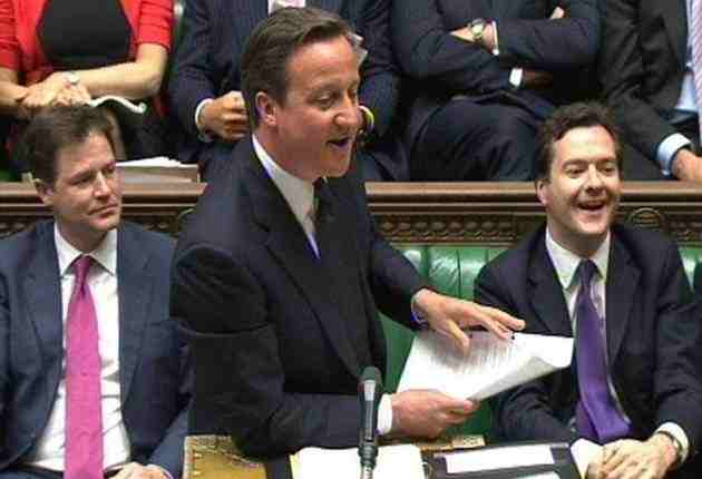 David Cameron's invocation in the Commons of Michael Winner amuses George Osborne - while Nick Clegg looks less impressed