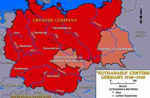 "Euthanasia" Centres by Gas and Lethal Injection Germany 1940 -45