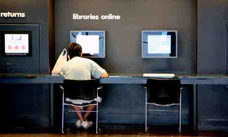 Internet access: 'with more than 200 public libraries closing last year and skilled staff being replaced by untrained volunteers, even this freely available support has been gradually dismantled.' Photograph: Jeff Blackler / Rex Features