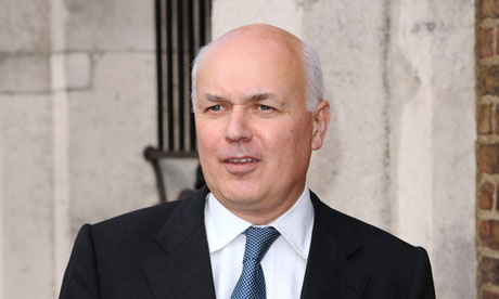 Iain Duncan Smith's department has introduced legislation to 'protect the national economy' from a £130m payout to jobseekers. Photograph: David Fisher / Rex Features