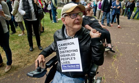 'As people with disabilities, we are no longer citizens but leeches: a drain on a society we’re seen as not contributing to and is said can no longer afford us.' Photograph: Sarah Lee for the Guardian