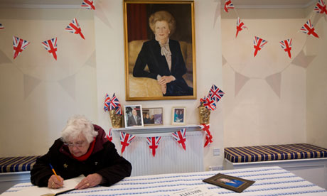 The book of condolence at Finchley Conservatives' HQ. 'Not even those who praise Thatcher suggest that she was ever loved.' Photograph: Matt Dunham/AP