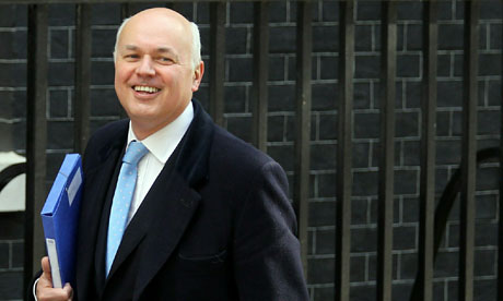 The change.org petition calls for the work and pensions secretary, Iain Duncan Smith, to spend a year living on £53 a week. Photograph: Matt Cardy/Getty Images