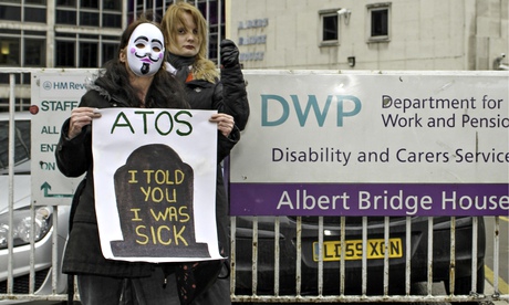 Anti-Atos protest, Manchester, 19 February 2014. Photograph: Steven Purcell/Demotix/Corbis